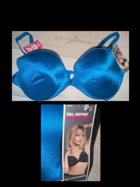 NWT Self Expressions by Maidenform Full Support Plunge Bra Teal Womens SWz 42D